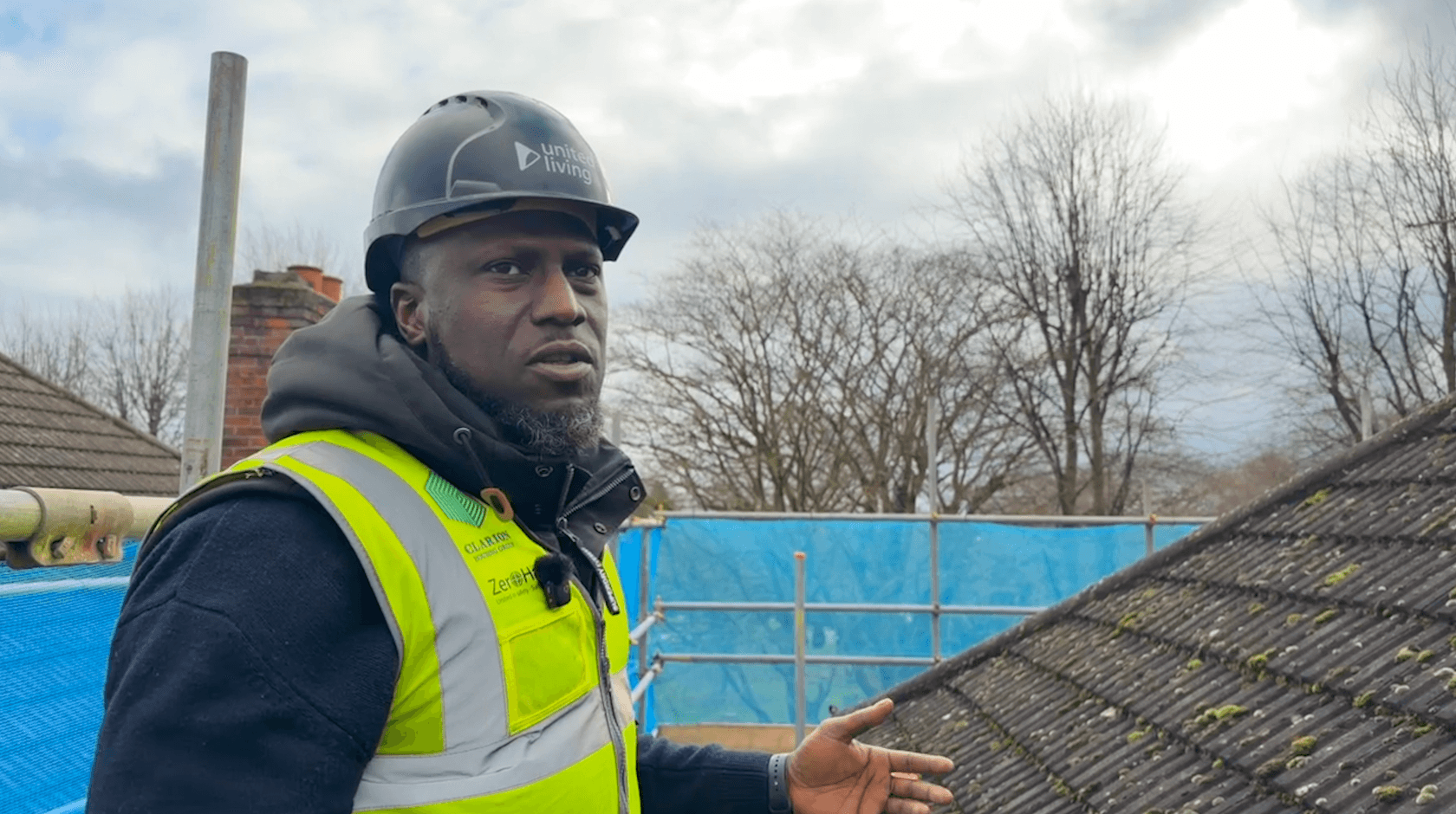 Image of site manager on building roof top
