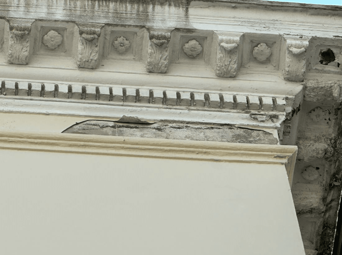 Close up image of work on Pembridge Gardens