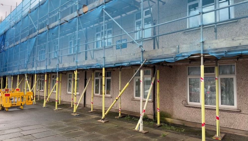 Pitt Crescent Building with scaffolding